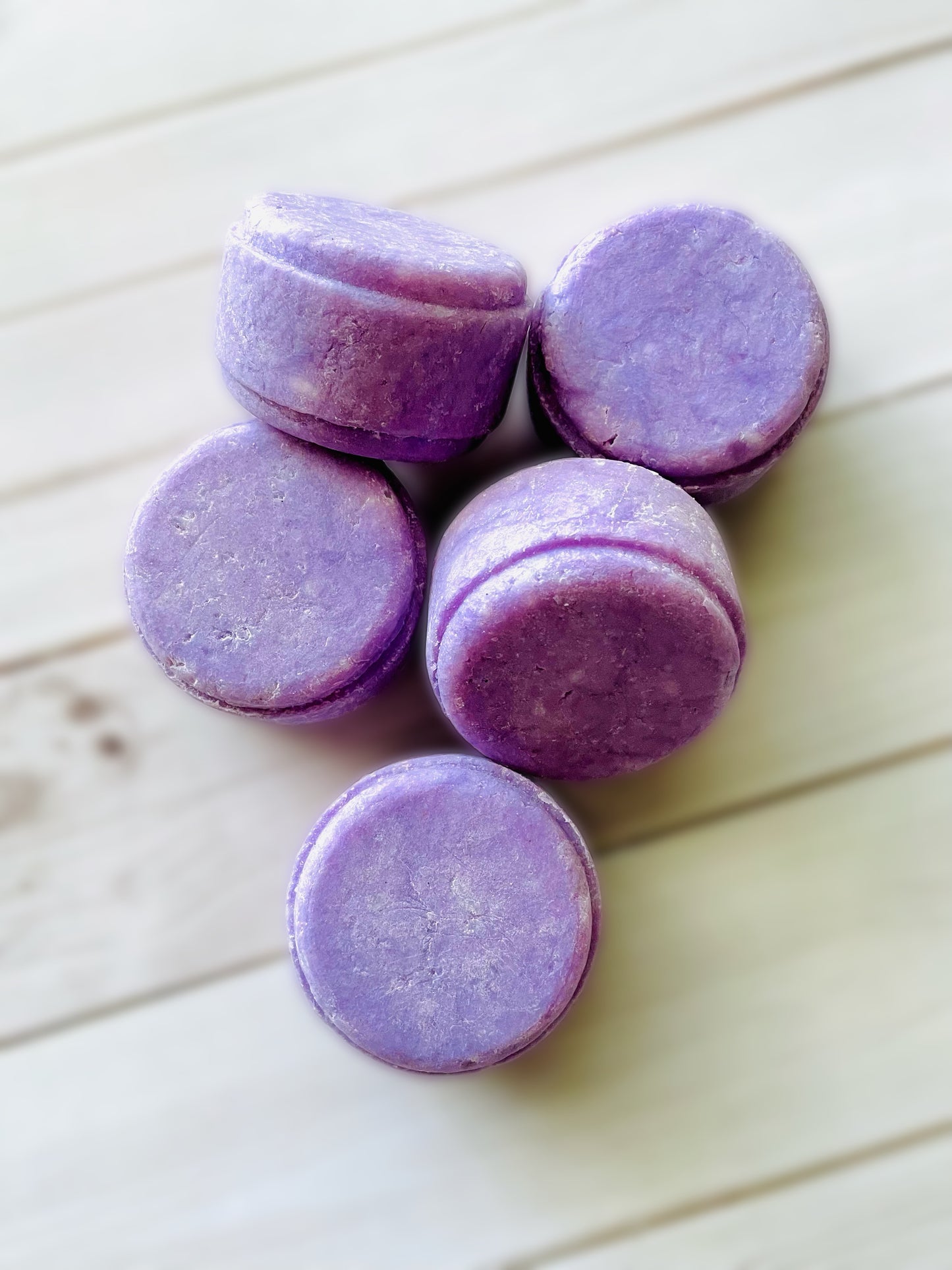 Five bars of solid shampoo.