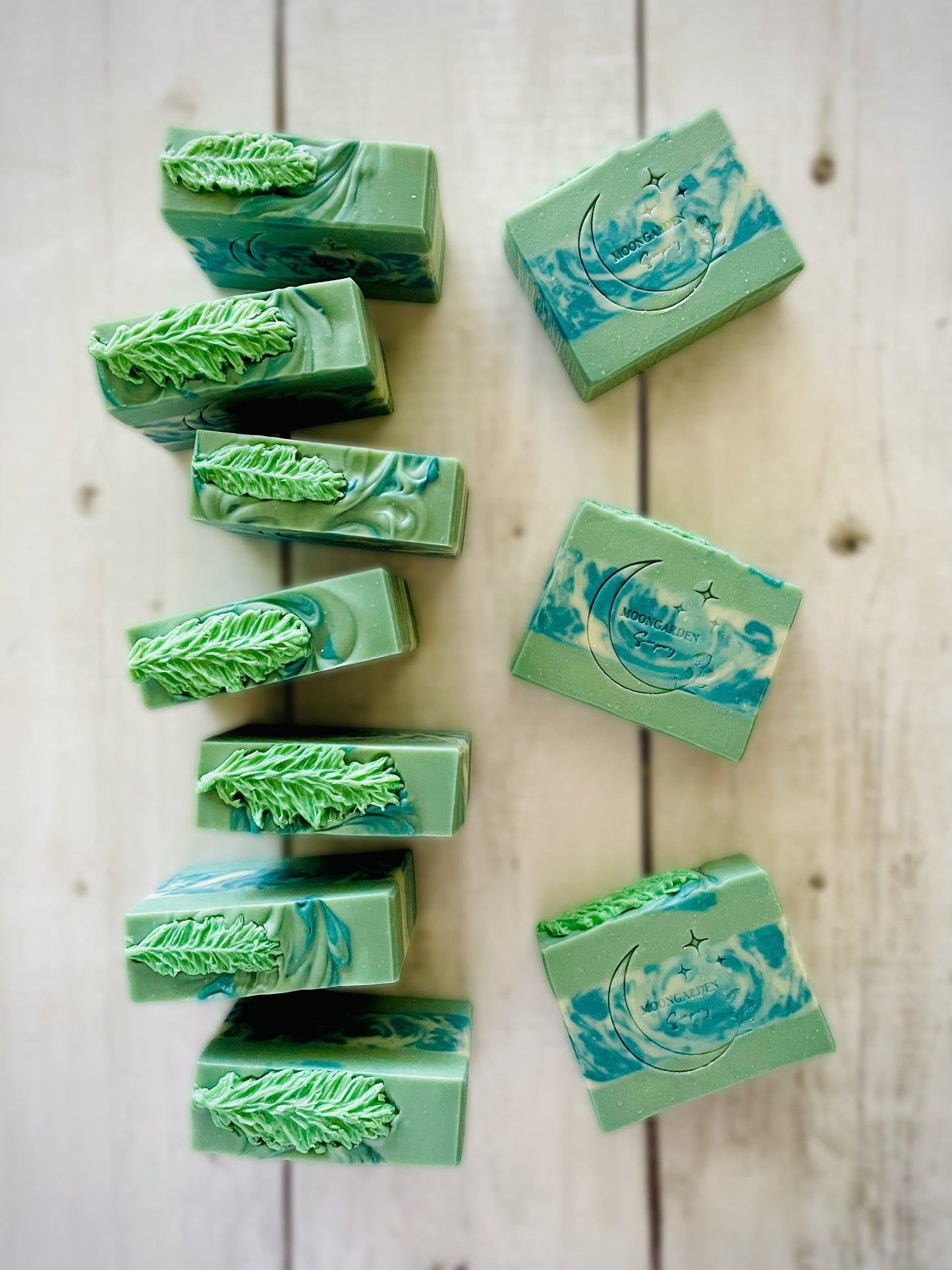Ten bars of handmade soap.