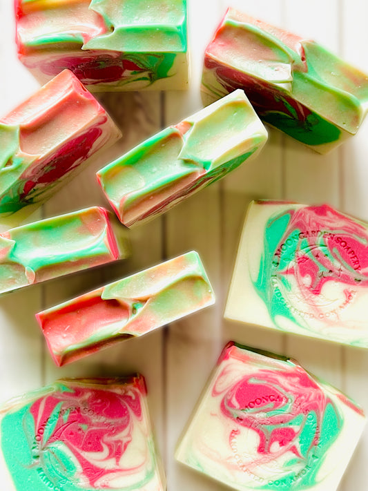 Nine bars of handmade soap.  