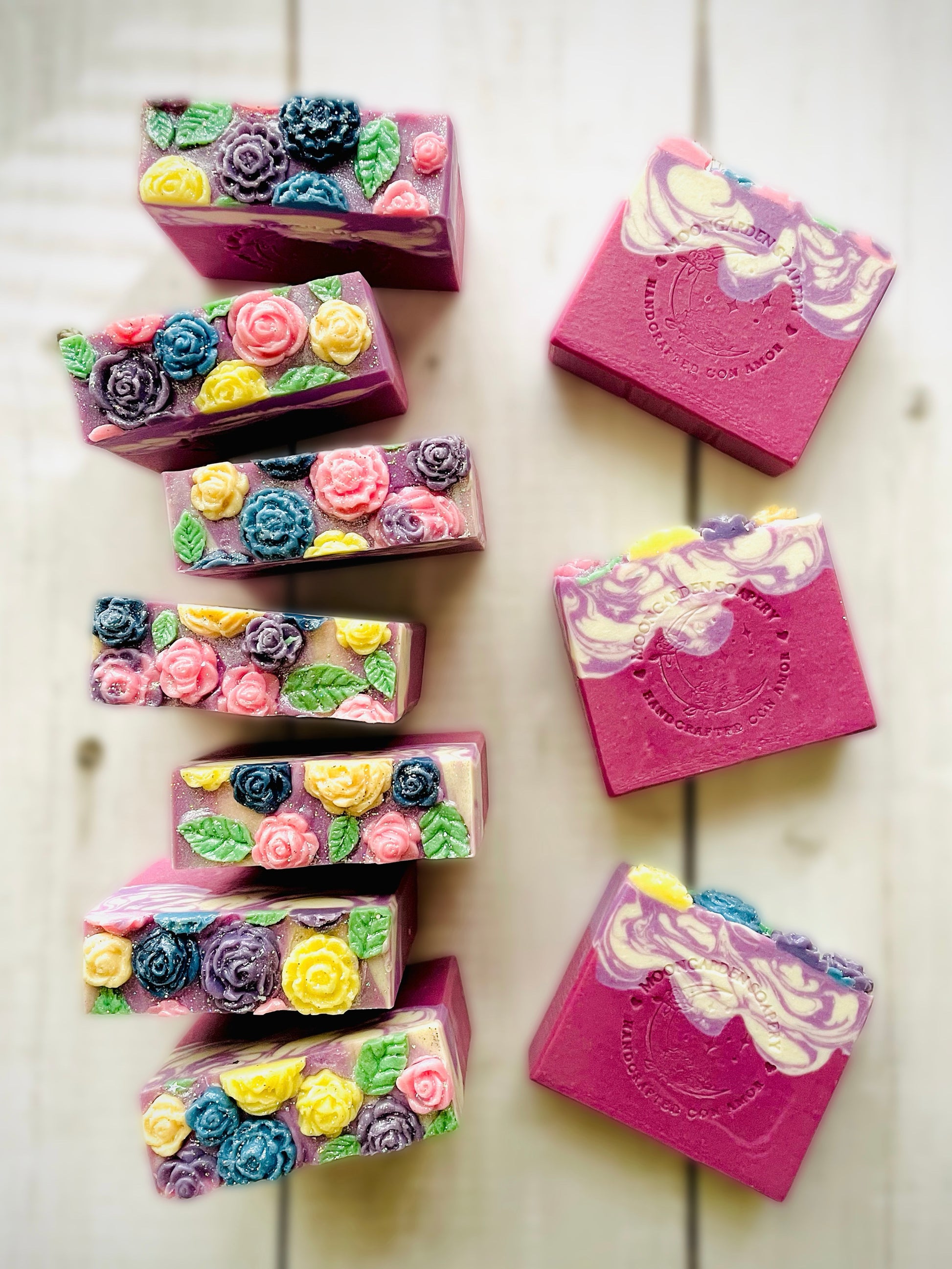 Ten bars of handmade soap. 