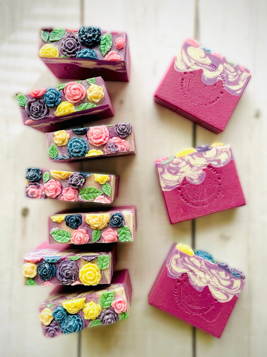 Ten bars of handmade soap. 