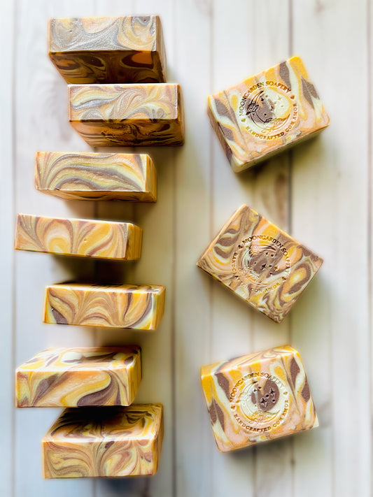 Ten bars of handmade soap. 