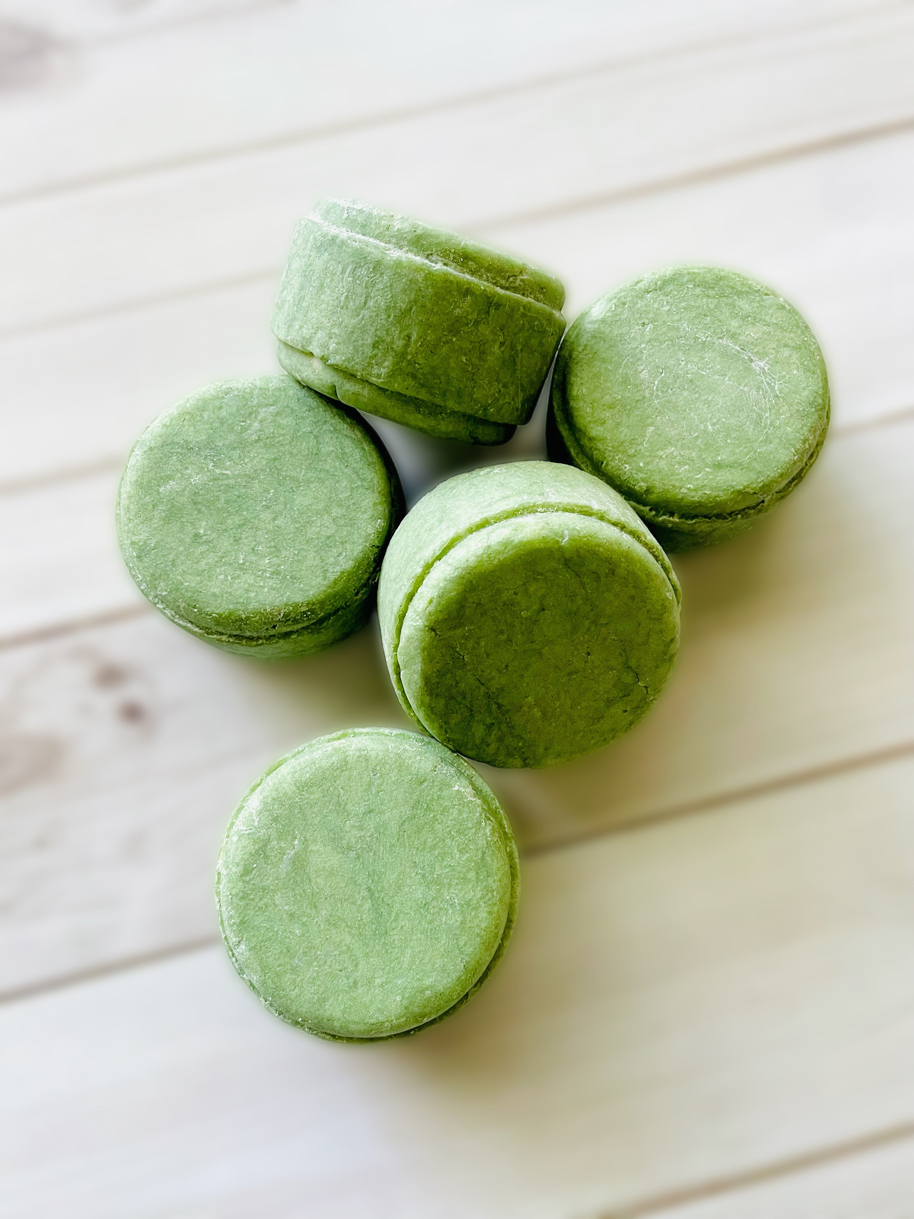 Five bars of solid shampoo.