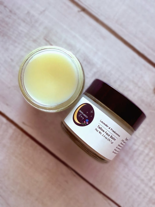 Two jars of tallow face balm. 