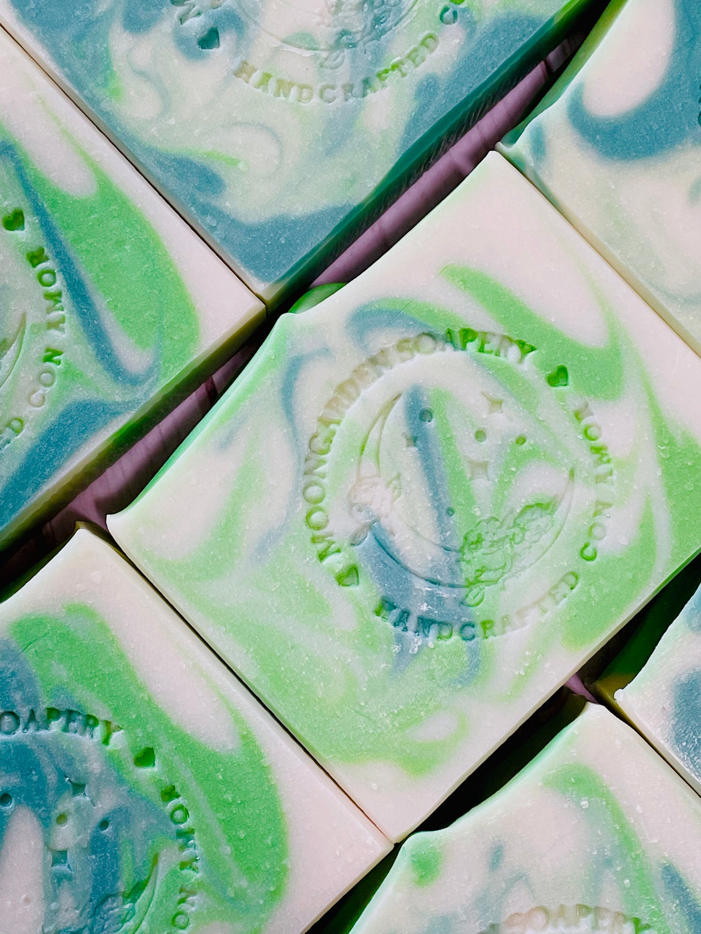 A closeup of some Cool It bar soaps. 