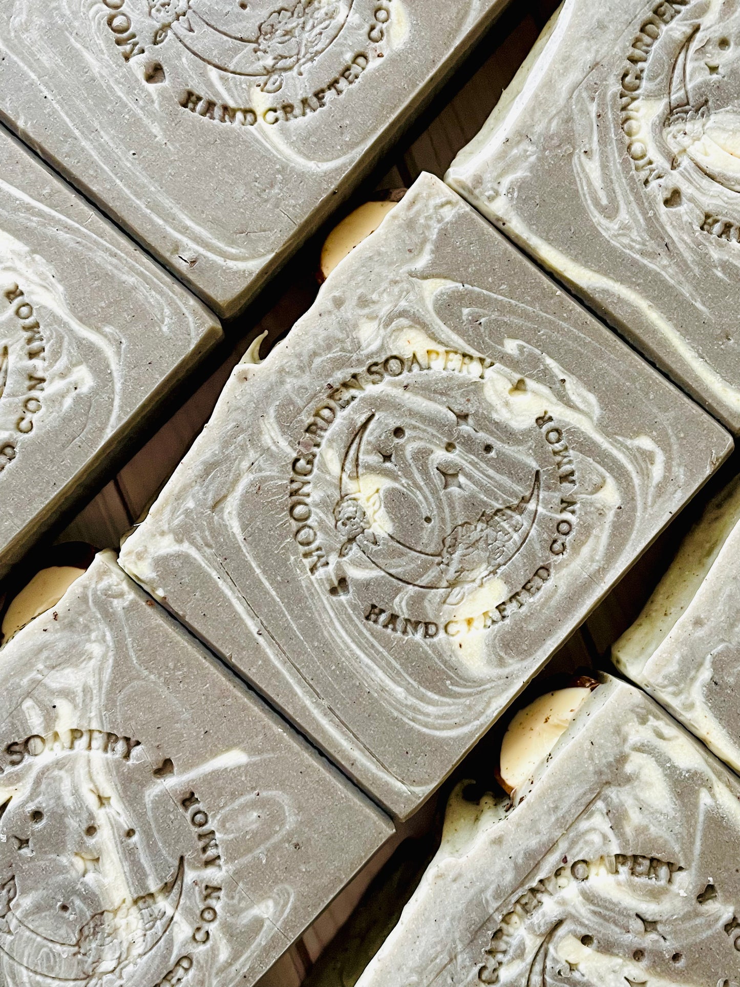 A closeup of some Cocada bar soaps. 