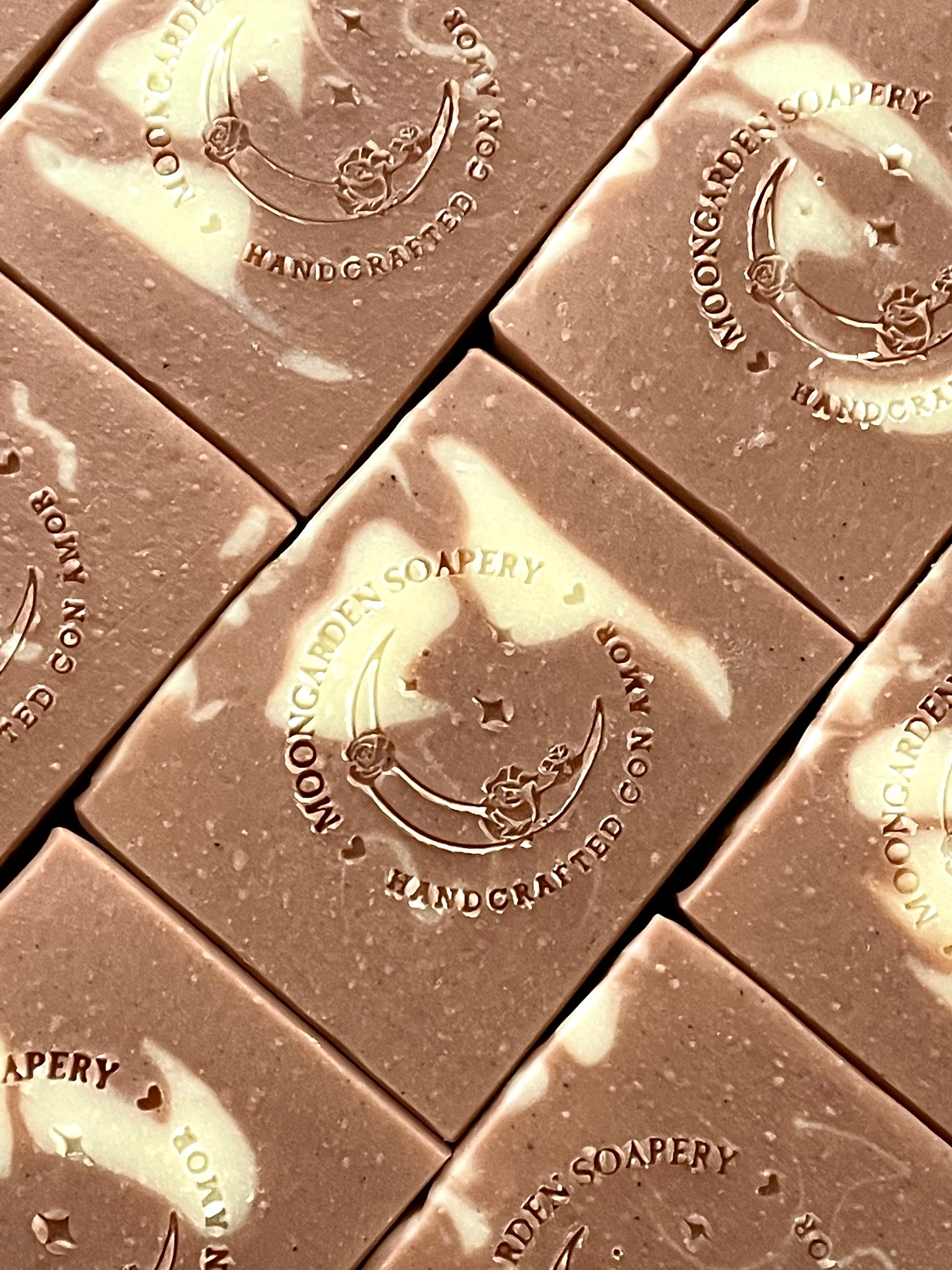 A closeup of some Nutty By Nature bar soaps. 